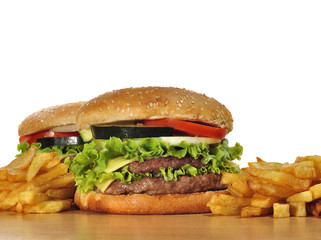 Hamburguesas listas para comer.