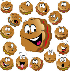 sweet christmas cookies with funny faces