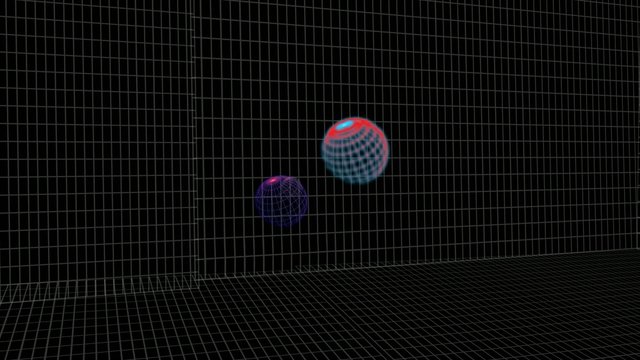 Solar system as wireframe spheres