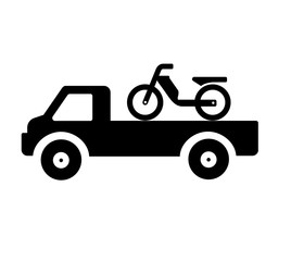 Pickup transportant une mobylette