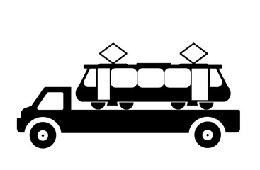 Transport d'un tramway sur un camion