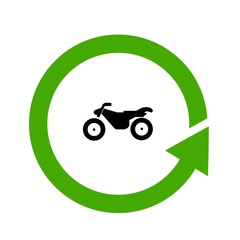 Moto-Cross dans un symbole recyclage
