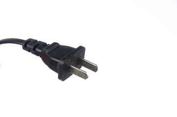 Electrical plug on white