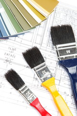 tools for home renovation onarchitectural drawing