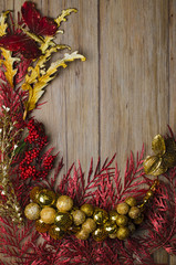 Fototapeta na wymiar Christmas decorations frame