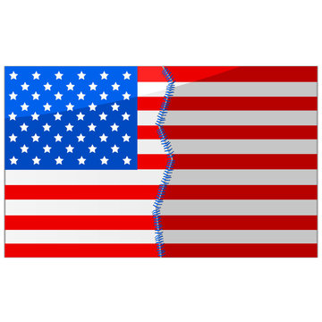 USA Divided And Stitched