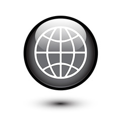 Obraz premium Globe icon on black