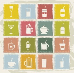 Naklejka premium drinks icons