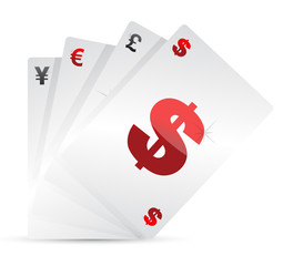 set of currency cards