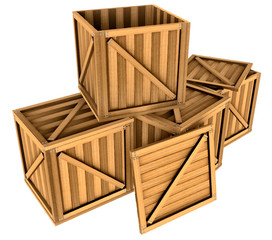 wooden boxes