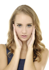 bright picture of unhappy girl