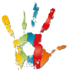 High resolution hand painted isolated on white