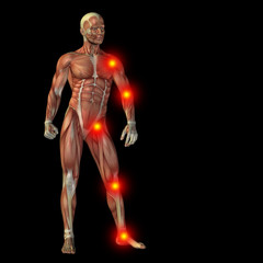 Fototapeta na wymiar High resolution conceptual 3D human with inflammation