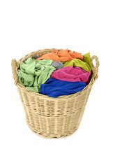Laundry in a wicker basket