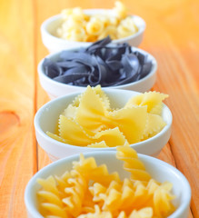 Raw pasta, different kaind from color pasta
