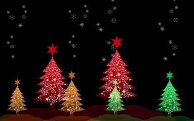 Colorful Christmas tree with for greeting card