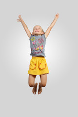 happy kid jumping