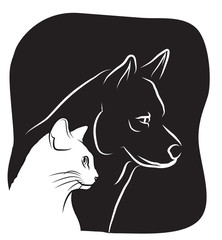 chien et chat logo - vétérinaire