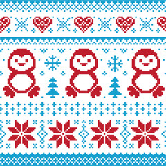 Fototapeta na wymiar Boże Narodzenie, karty, wzór dzianiny - sweter scandynavian