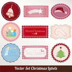 Set vector frame labels Christmas