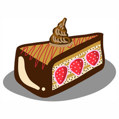 hand-drawn chocolate strawberry cake