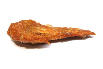 Fried chickken wing isolated on white background