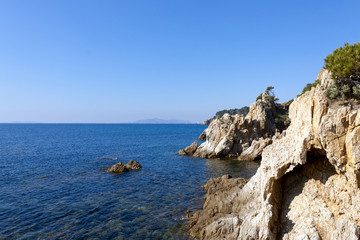 Path of the customs officers, the coast of Brégançon, France