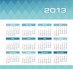 Vector calendar for 2013