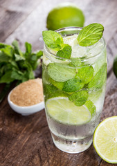 Fresh made Mojito with ingredients