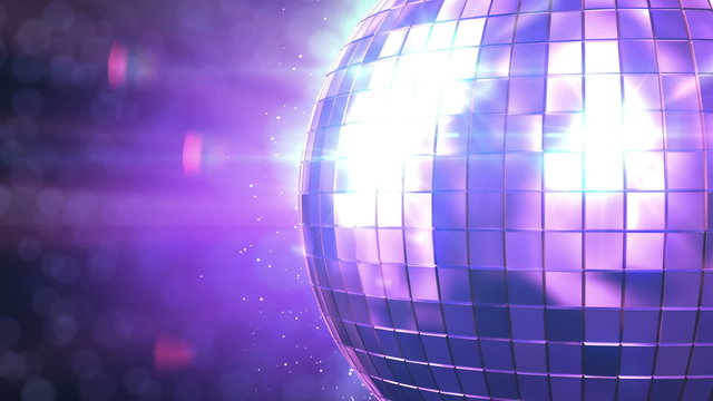 Beautiful Disco Ball Spinning seamless with flares.