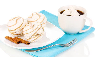 Air marshmallows isolated on white