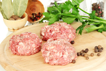Raw meatballs with spices