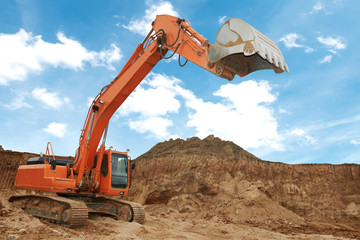 track-type loader excavator at work