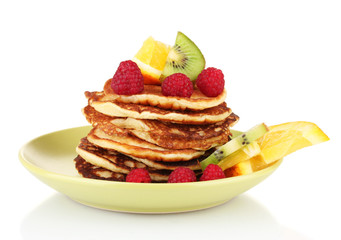 delicious sweet pancakes isolated on white
