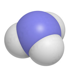 Ammonia (NH3) molecule, chemical structure
