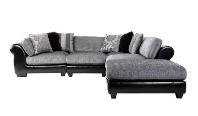 Nice and cozy of the luxury mix leather and fabric sofa bench
