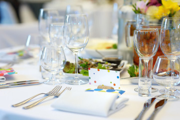 Table set for an event party