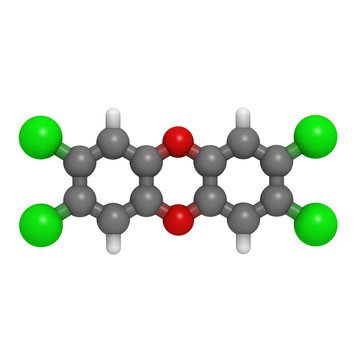 dioxin molecule (tetrachlorodibenzo-p-dioxin)