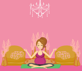 Obraz na płótnie Canvas yoga for pregnant woman