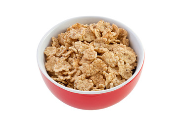 cereals in the red bowl