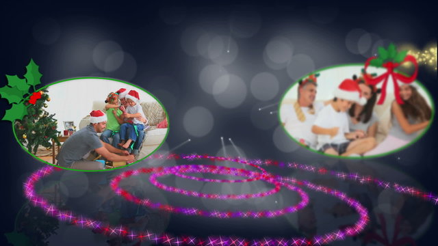 Christmas family spiral animation