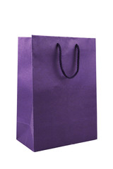 Purple paper bag.