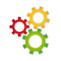 Schema Zusammenhang - Zahnräder greifen ineinander