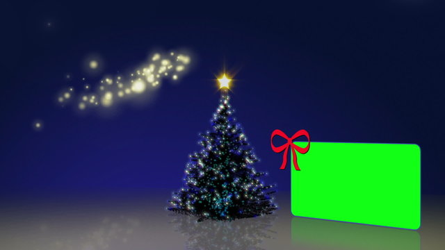 Christmas tree with green screens animation