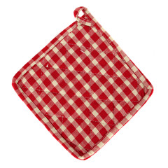 red checked padded oven mitt
