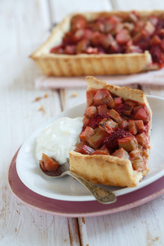 Rhubarb And Strawberry Tart