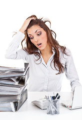 Fototapeta premium Stressed businesswoman