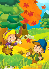 The mushrooming - illustration for the children