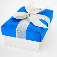 Blue gift box on a white background