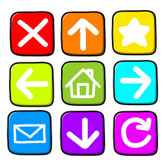 Hand draw icon set.Illustration